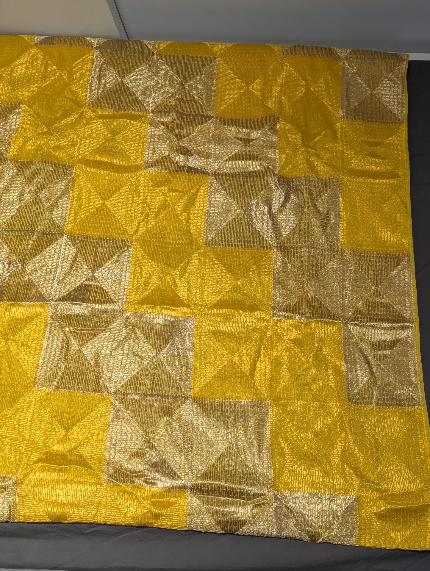 Threadwork Dupatta (Yellow and gold)